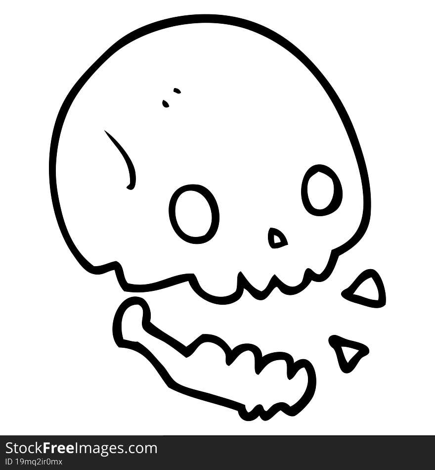 cartoon spooky skull