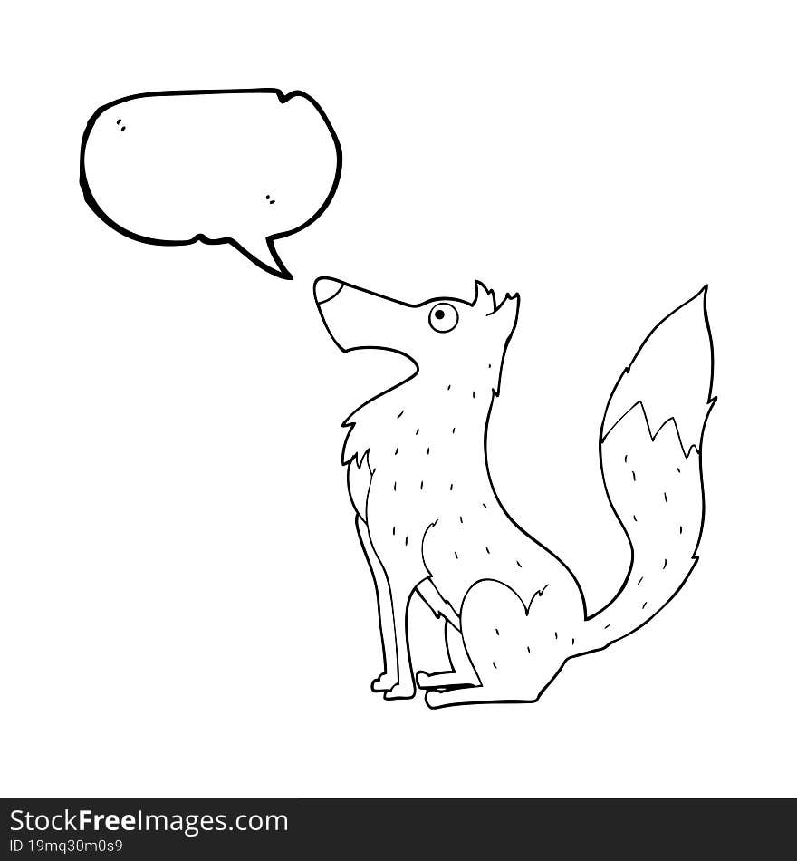 Speech Bubble Cartoon Wolf