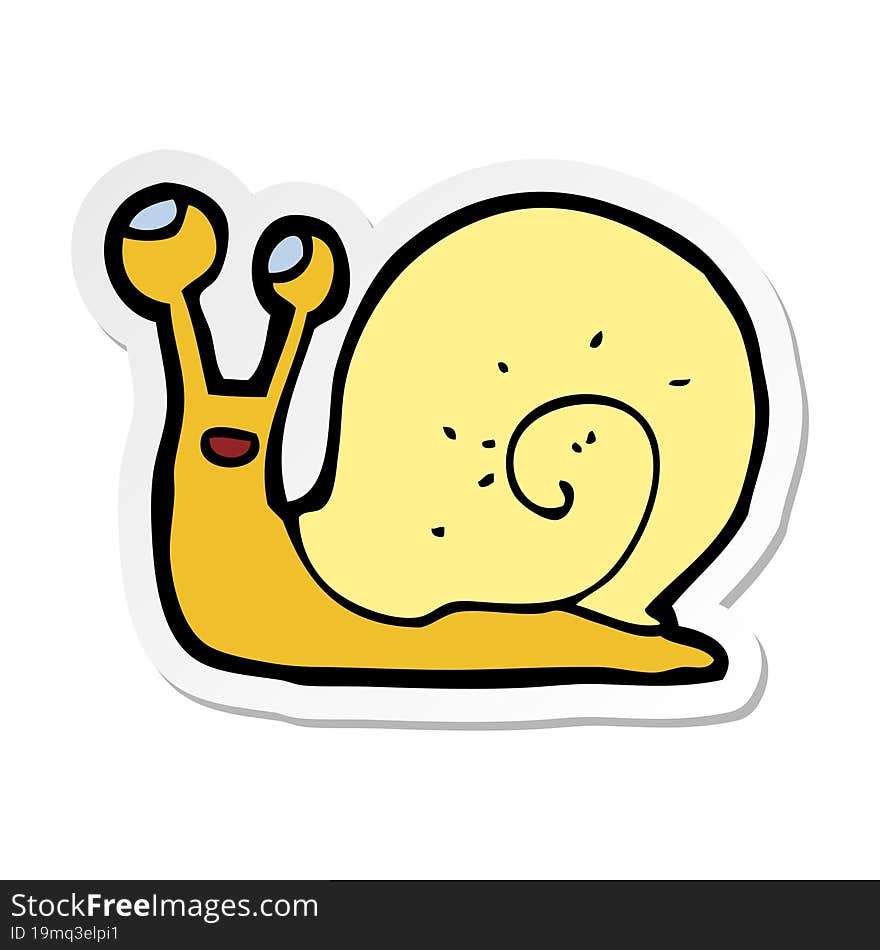 sticker of a cartoon snail