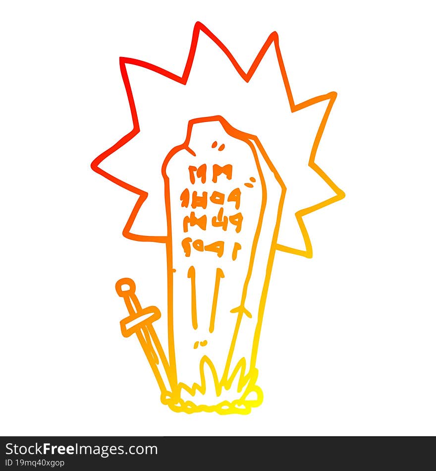 Warm Gradient Line Drawing Cartoon Heros Grave