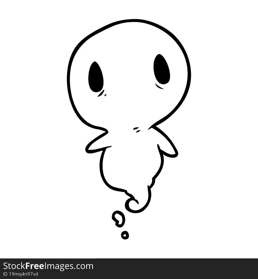 cute line drawing of a ghost. cute line drawing of a ghost