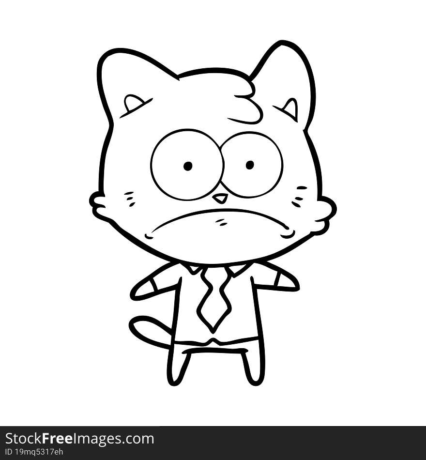 cartoon nervous business cat. cartoon nervous business cat