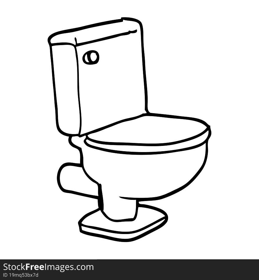 line drawing cartoon closed toilet