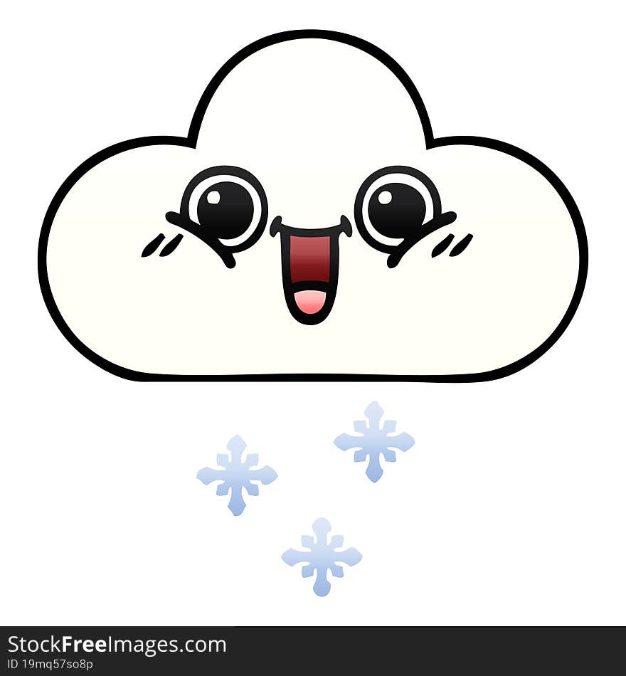 gradient shaded cartoon snow cloud