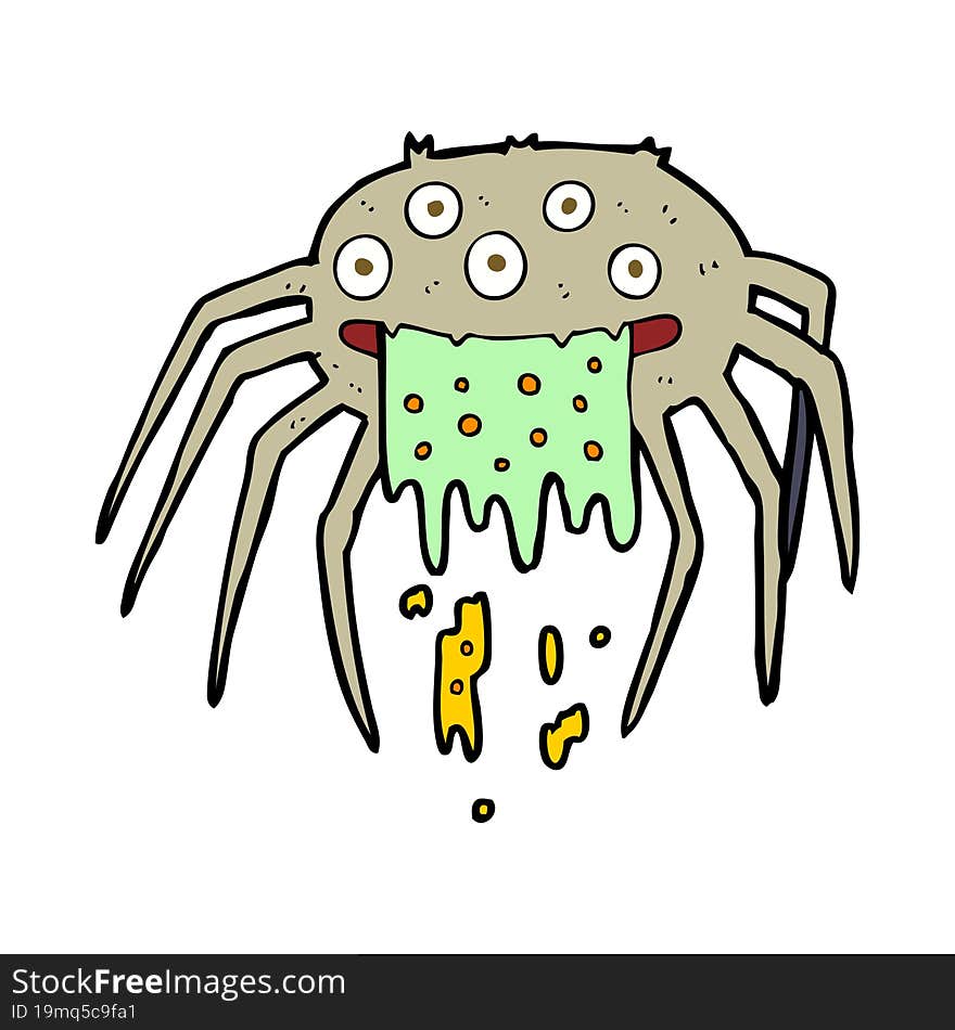 cartoon gross halloween spider