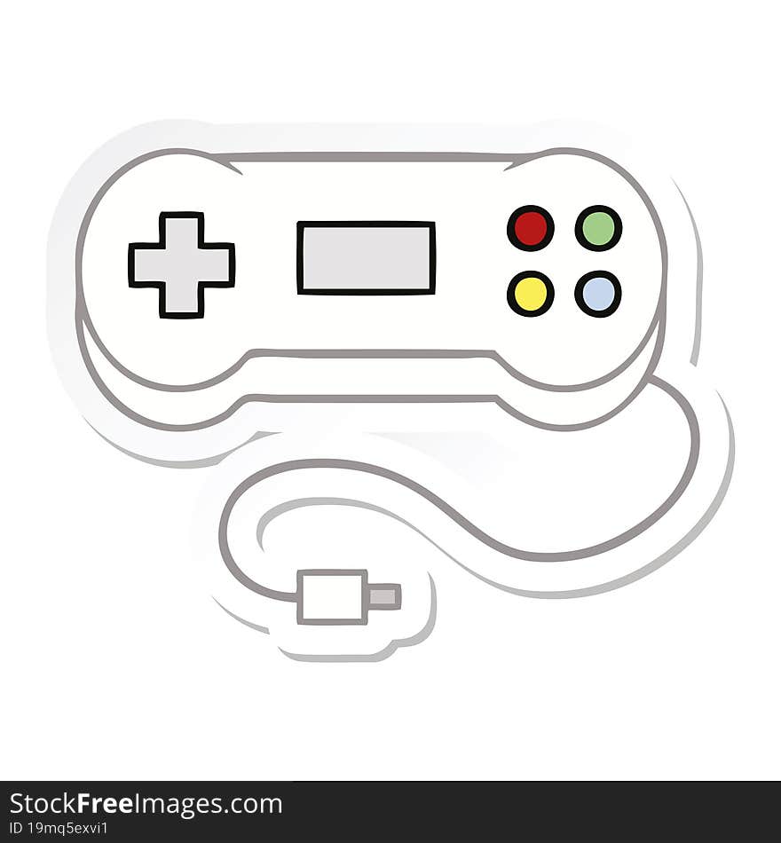 sticker of a cute cartoon game controller