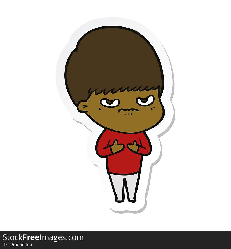 sticker of a cartoon boy