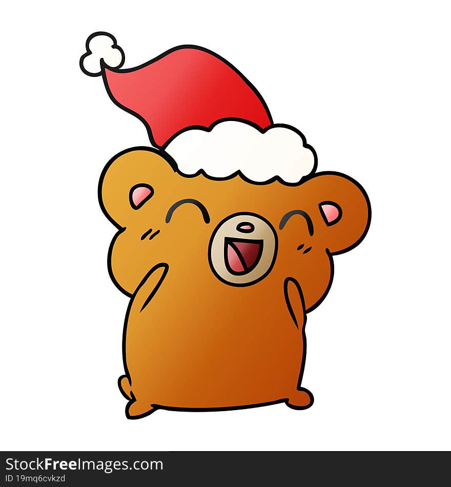 christmas gradient cartoon of kawaii bear