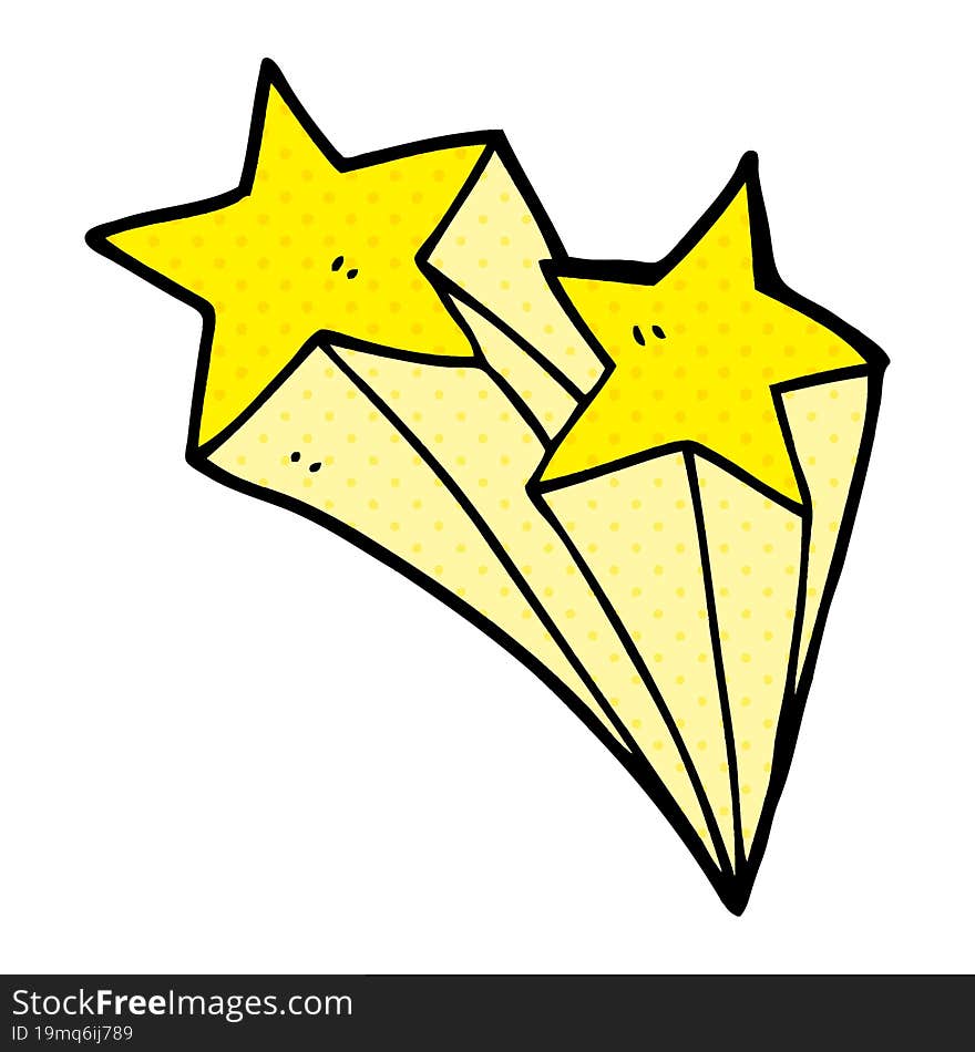 cartoon doodle shooting stars