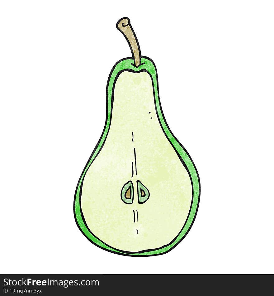 Textured Cartoon Half Pear