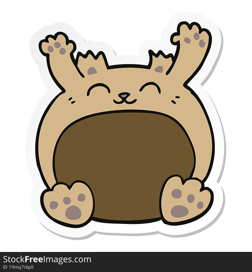 Sticker Of A Cartoon Bear