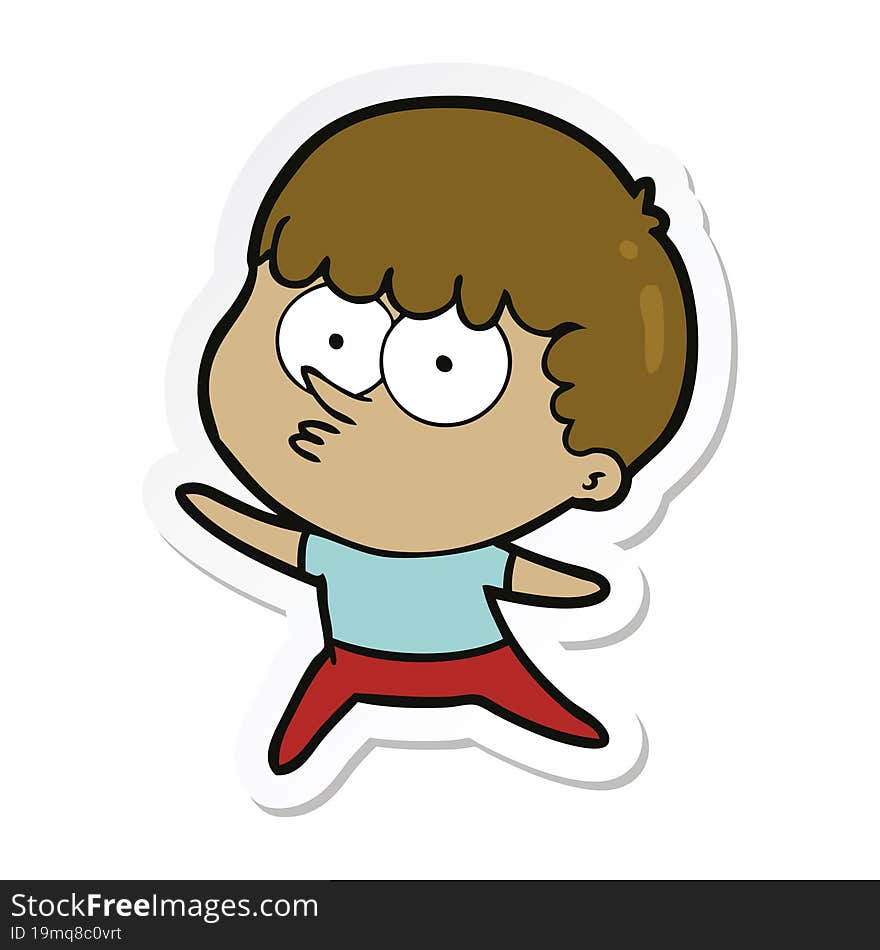 sticker of a cartoon dancing boy