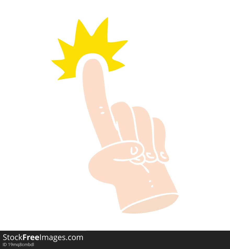 Pointing Finger Quirky Hand Drawn Cartoon