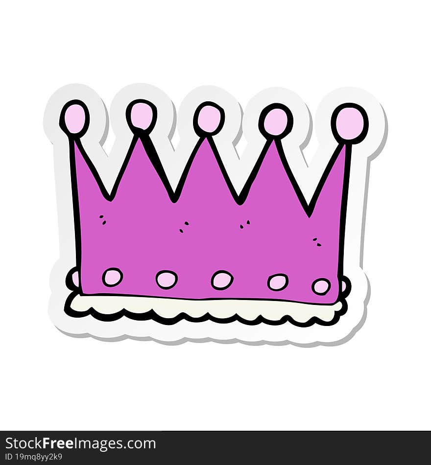 sticker of a cartoon crown