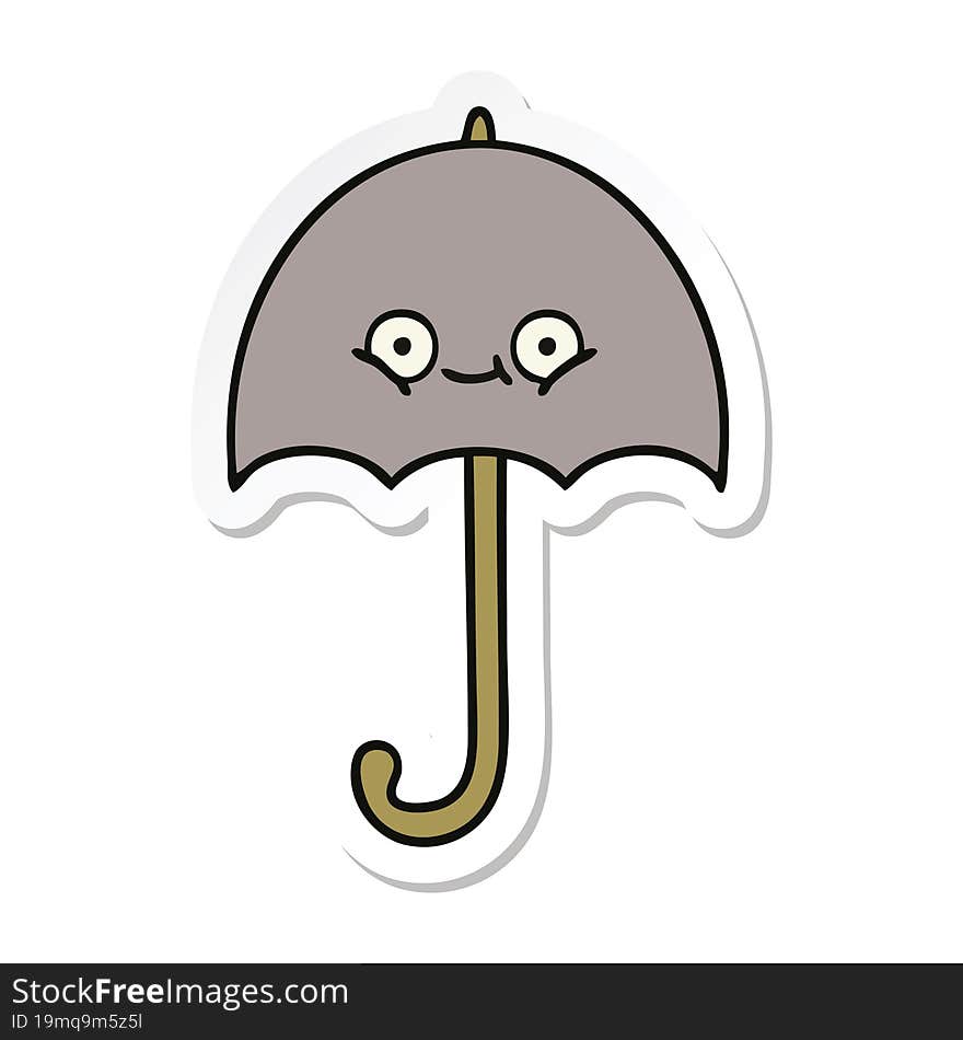 Sticker Of A Cute Cartoon Umbrella