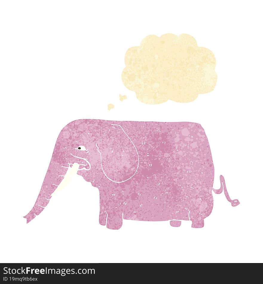 cartoon funny elephant with thought bubble