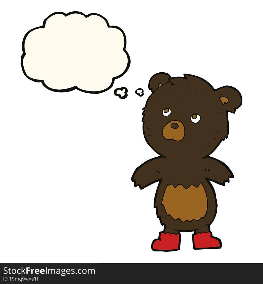 cartoon cute little bear with thought bubble