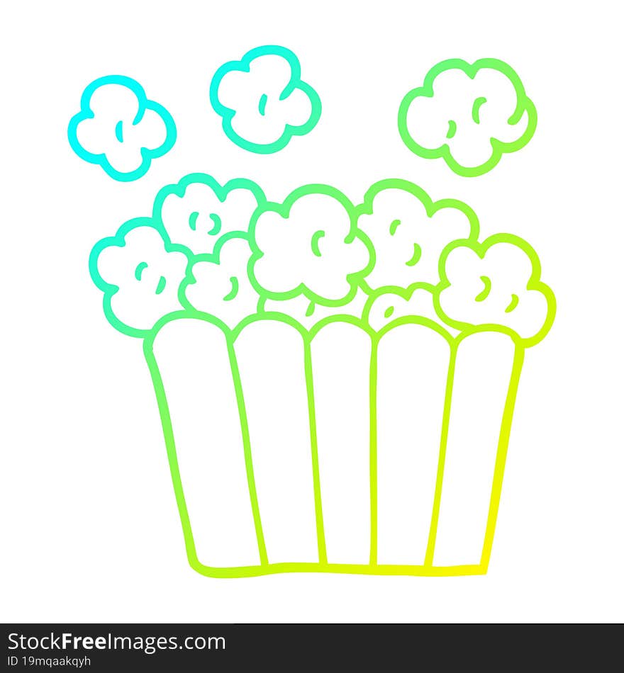 cold gradient line drawing cartoon popcorn