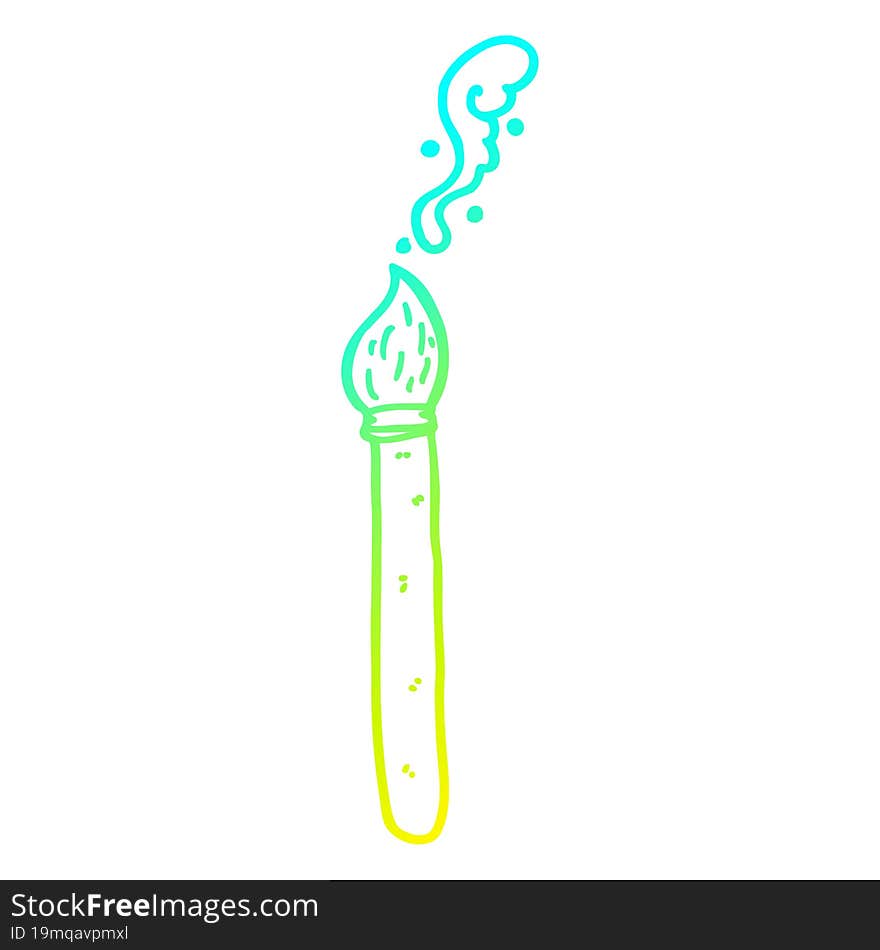 cold gradient line drawing cartoon paint brush