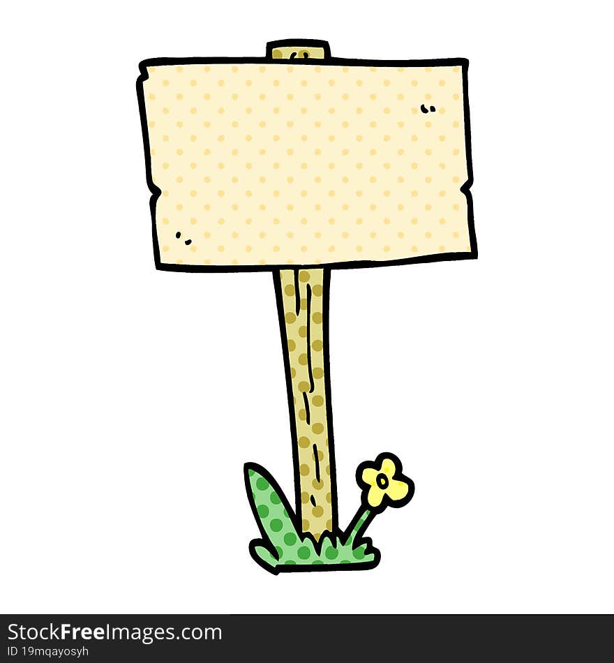 cartoon doodle sign post