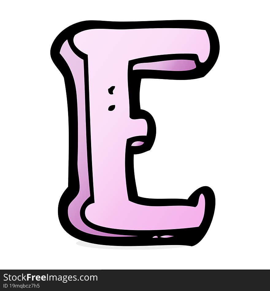 cartoon letter E