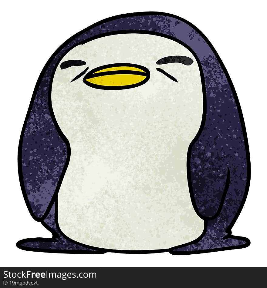 textured cartoon kawaii of a cute penguin