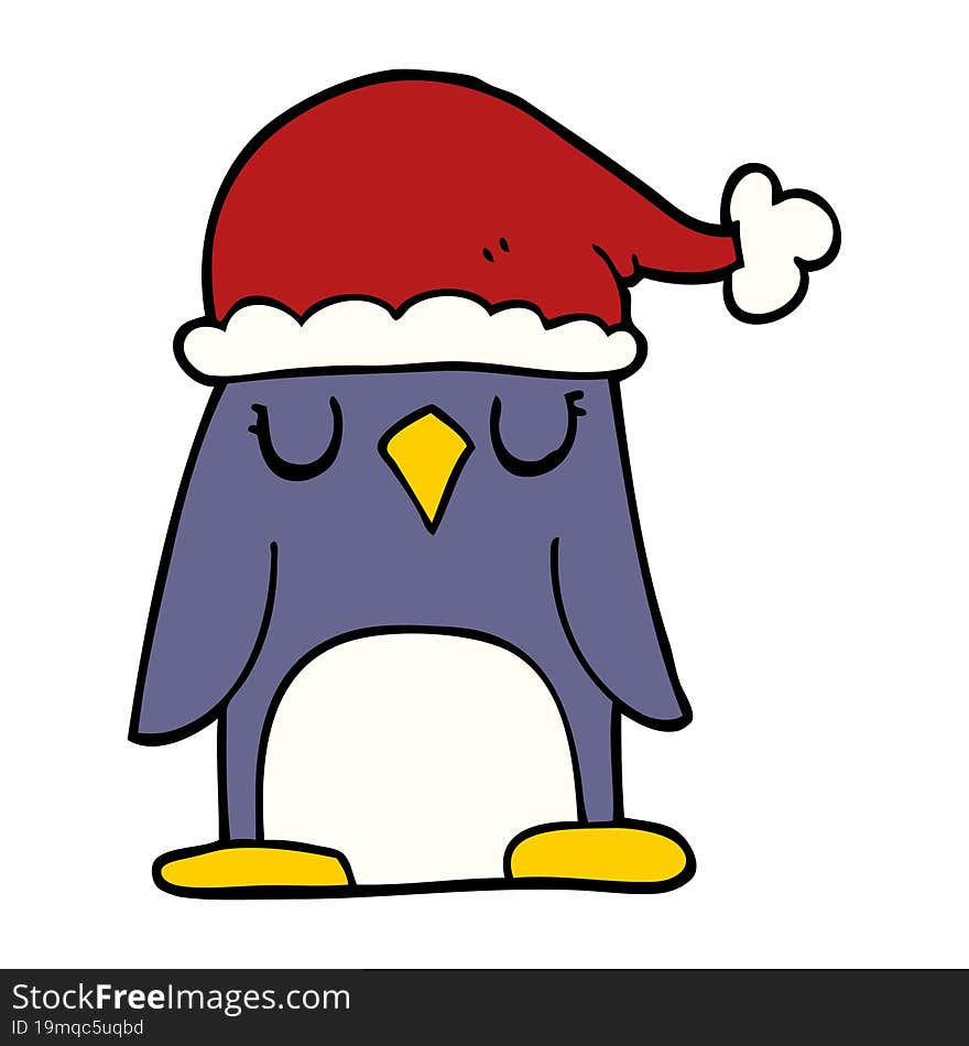 Cartoon Doodle Christmas Penguin