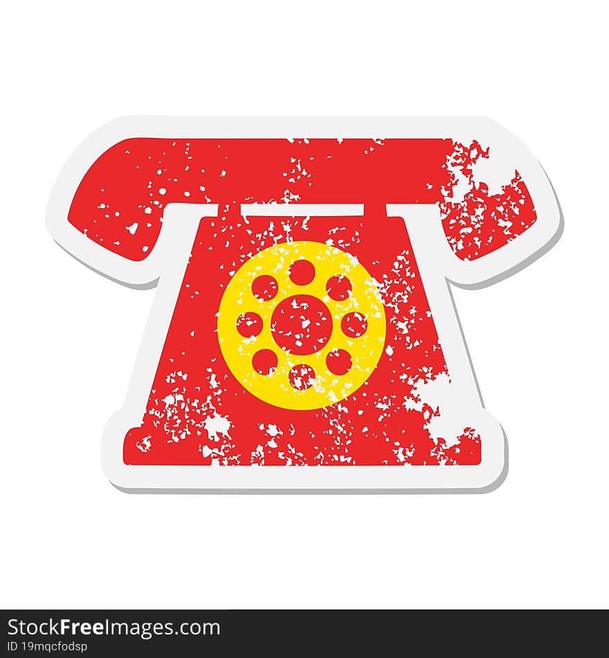 old style telephone grunge sticker