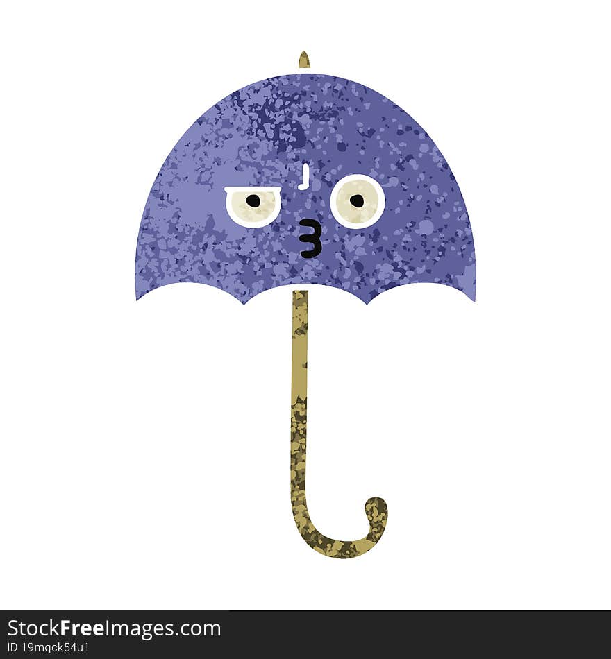 retro illustration style cartoon umbrella