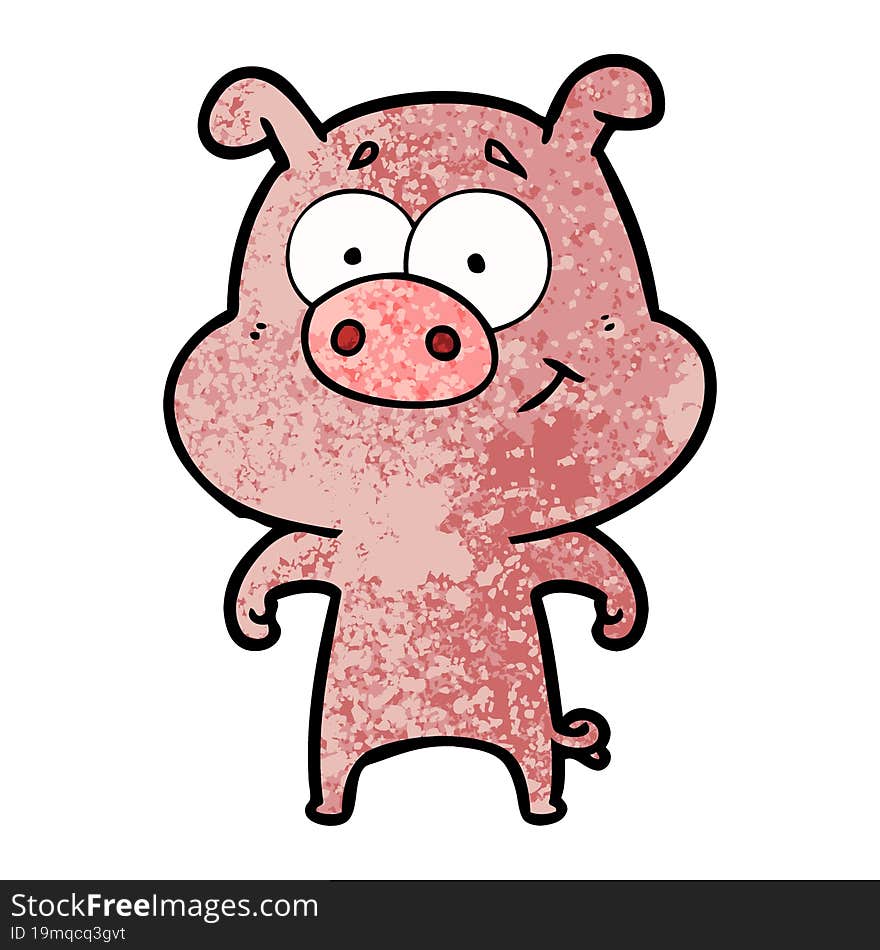 happy cartoon pig. happy cartoon pig