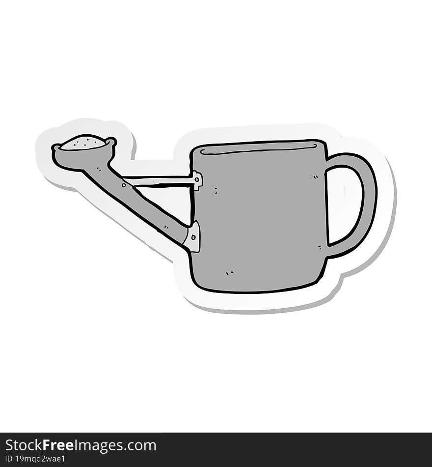 sticker of a watering can cartoon