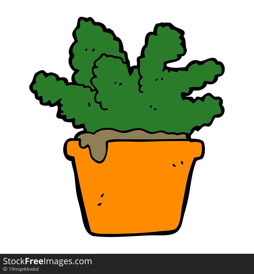 cartoon house plant