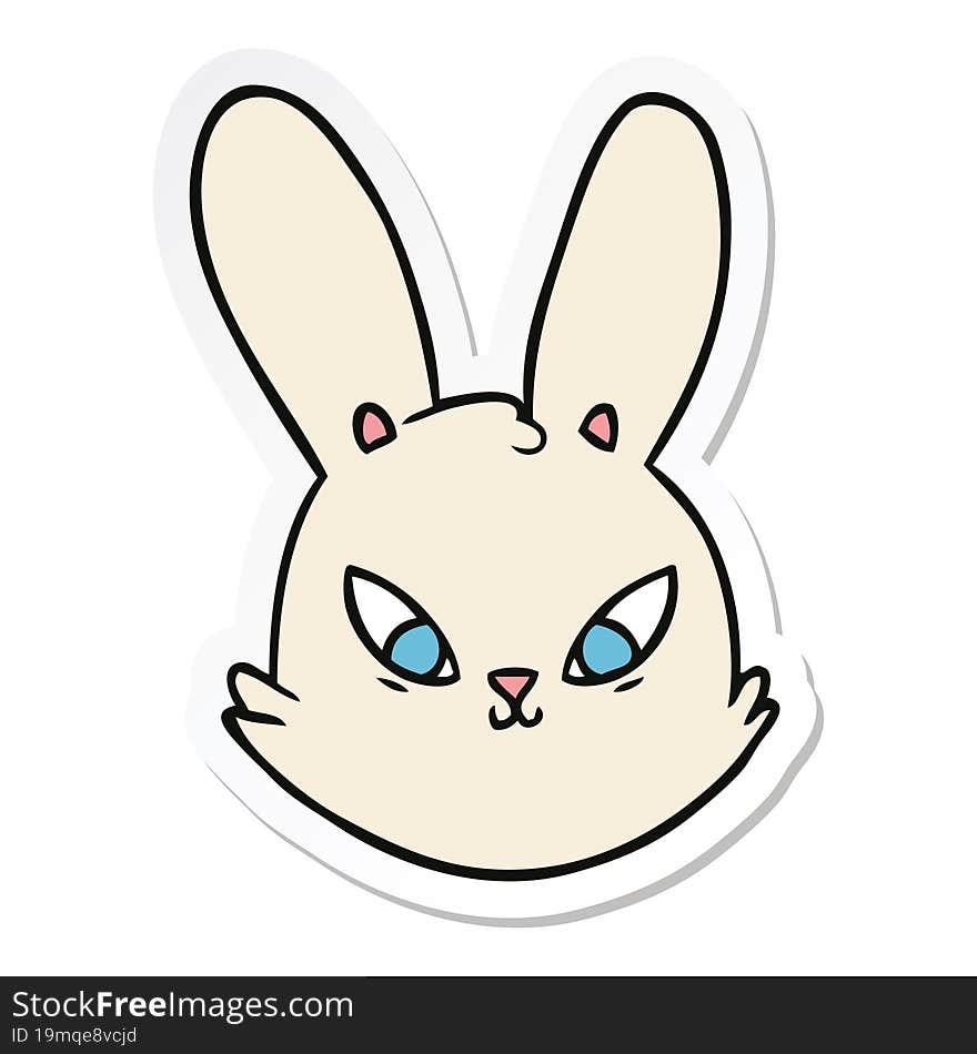 sticker of a cartoon bunny face