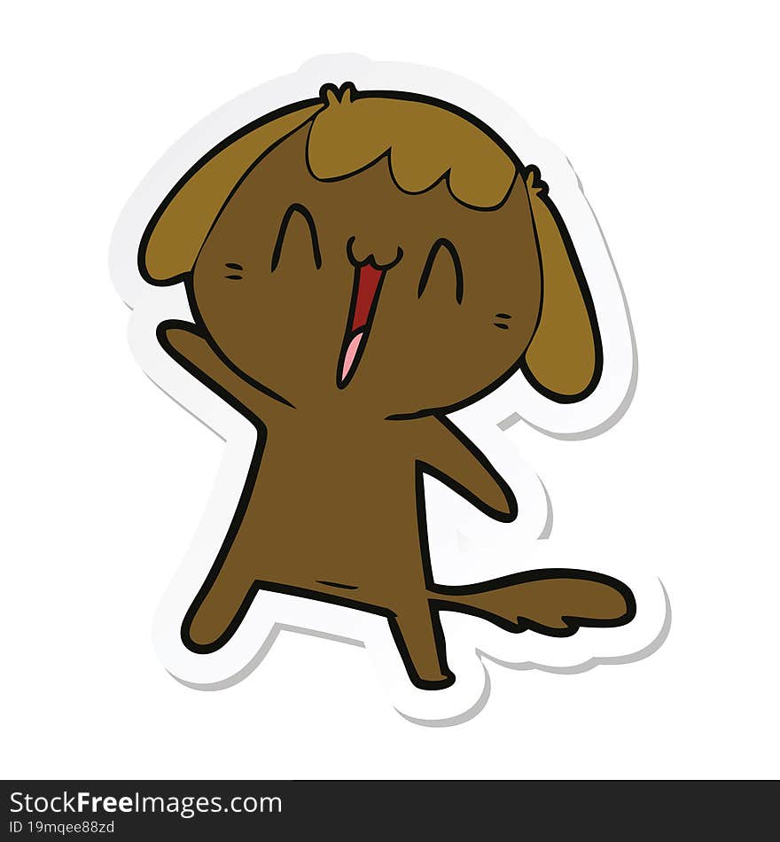 sticker of a cute cartoon dog