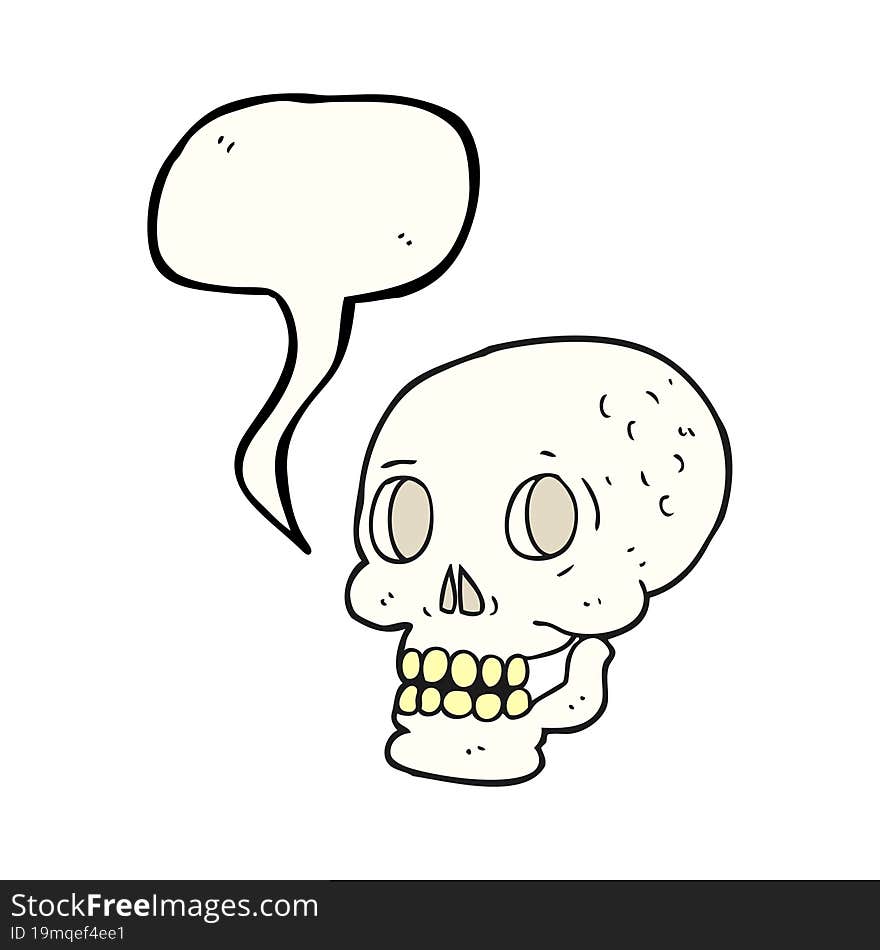 speech bubble cartoon halloween skull