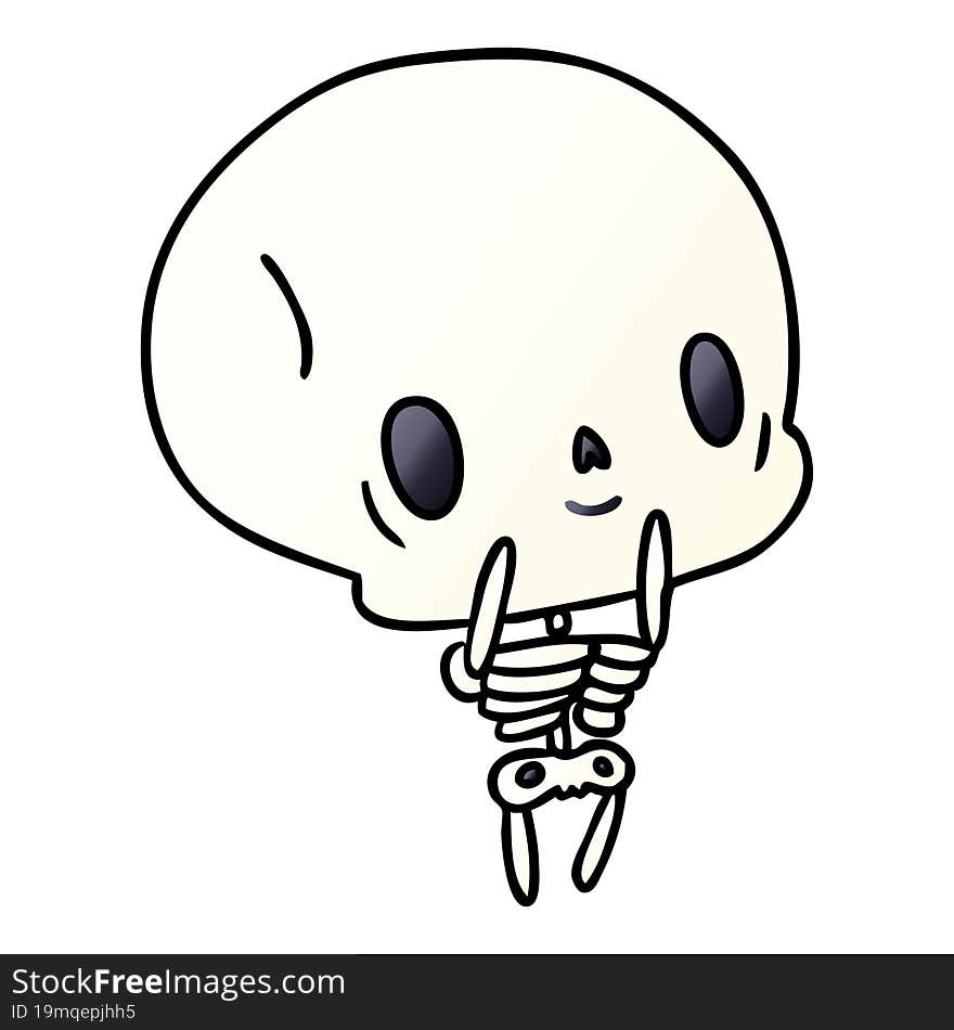 gradient cartoon kawaii cute dead skeleton