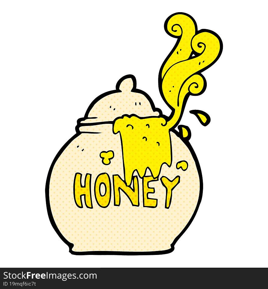 freehand drawn cartoon honey pot