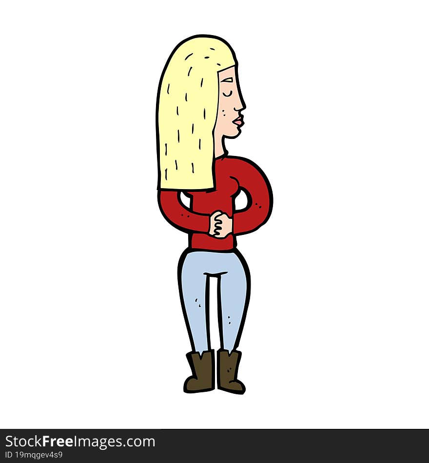 cartoon woman ignoring