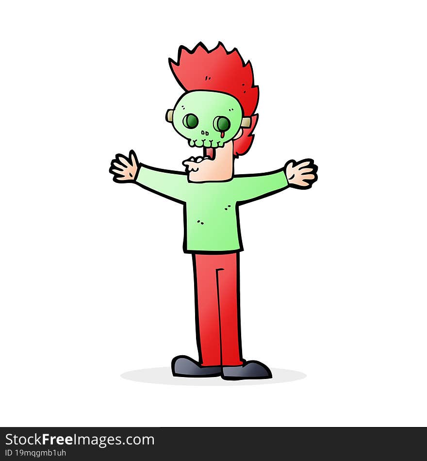 Cartoon Man In Spooky Mask