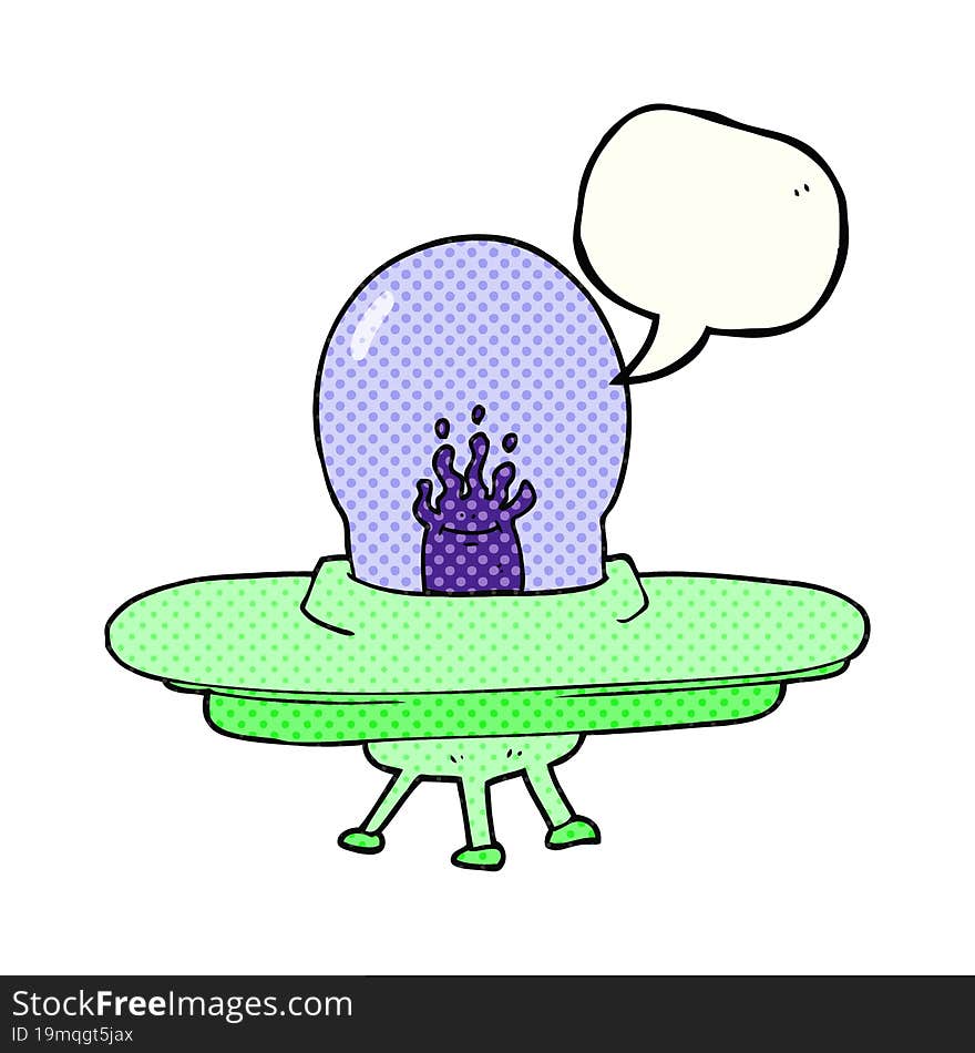 comic book speech bubble cartoon flying saucer