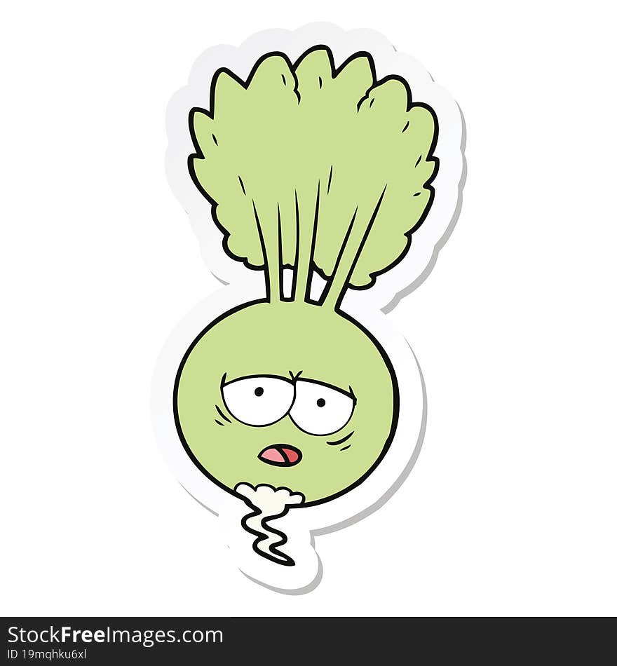 Sticker Of A Cartoon Root Vegetable