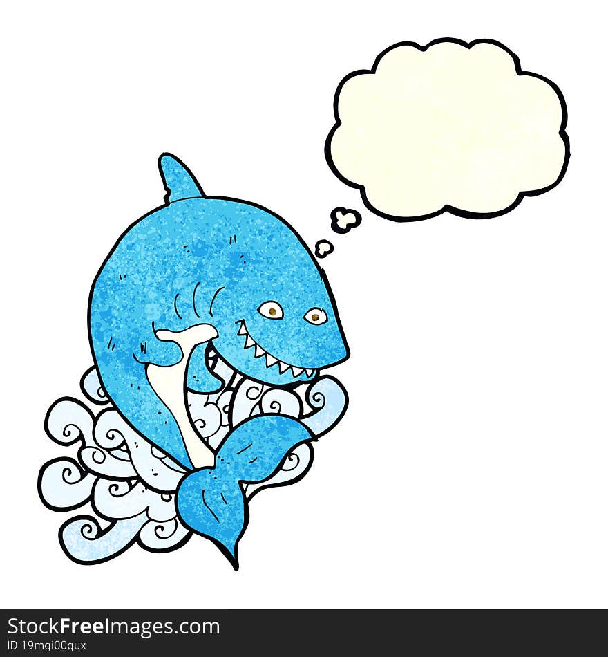 cartoon shark with thought bubble