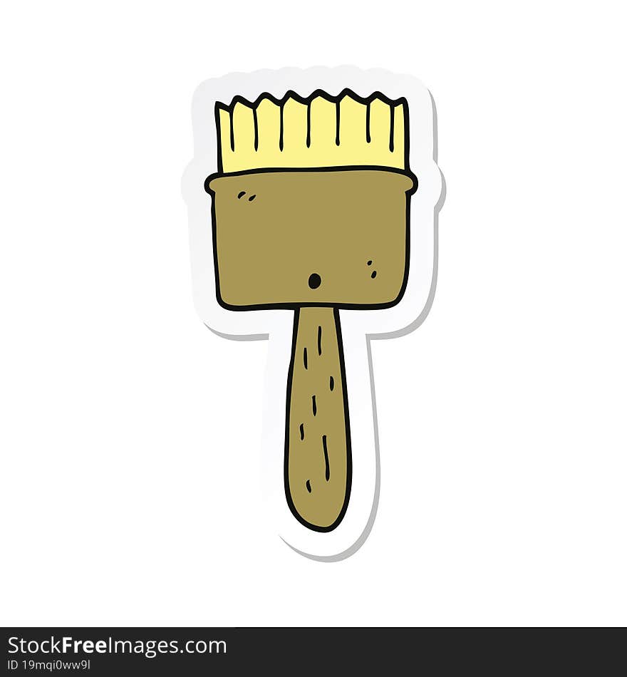 sticker of a cartoon paintbrush