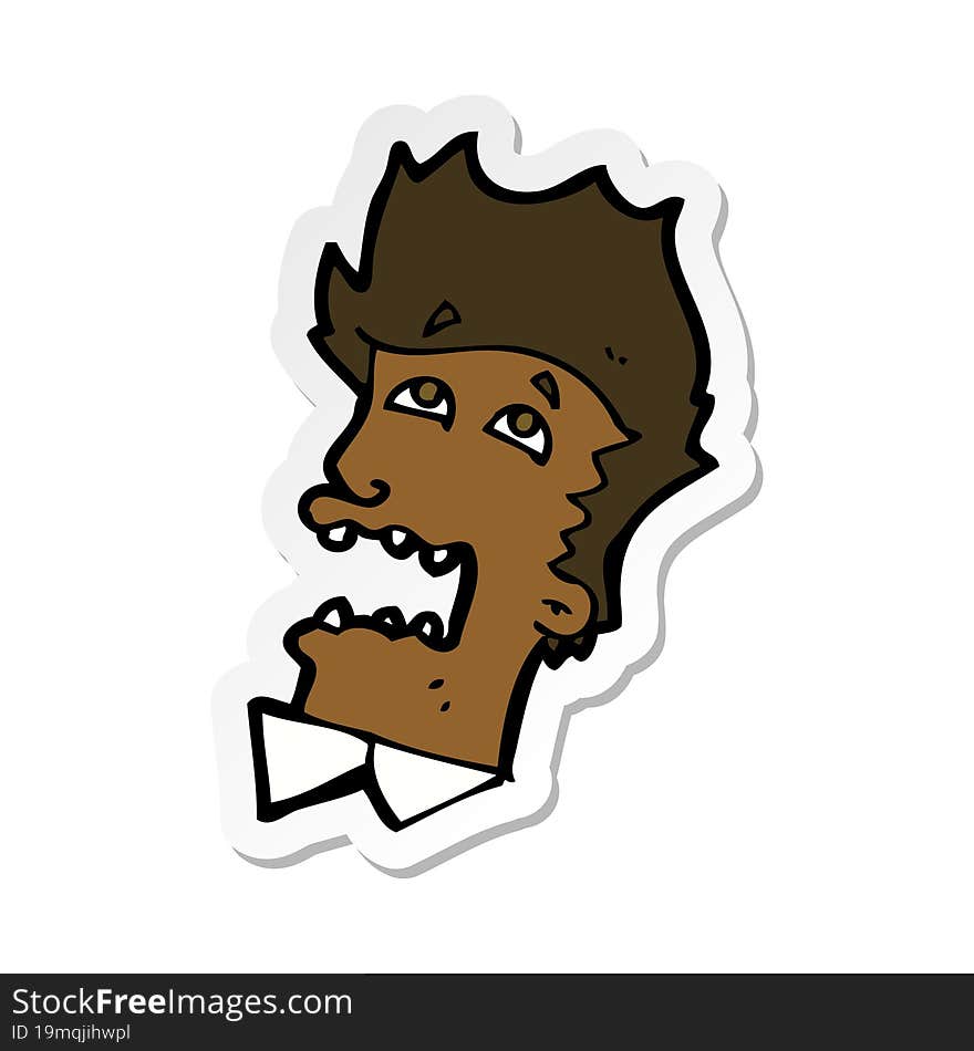 sticker of a cartoon frightened man