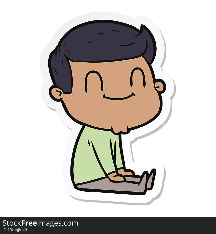 sticker of a cartoon friendly man