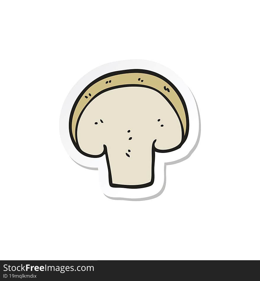 sticker of a cartoon mushroom slice