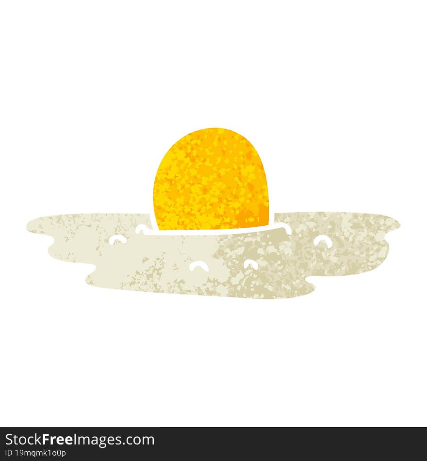 Quirky Retro Illustration Style Cartoon Fried Egg