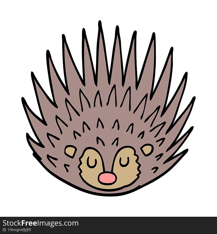 cartoon doodle spiky hedgehog