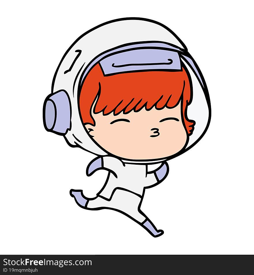 cartoon running astronaut. cartoon running astronaut