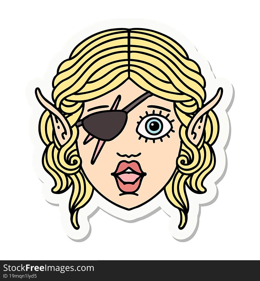 Elf Rogue Character Face Sticker